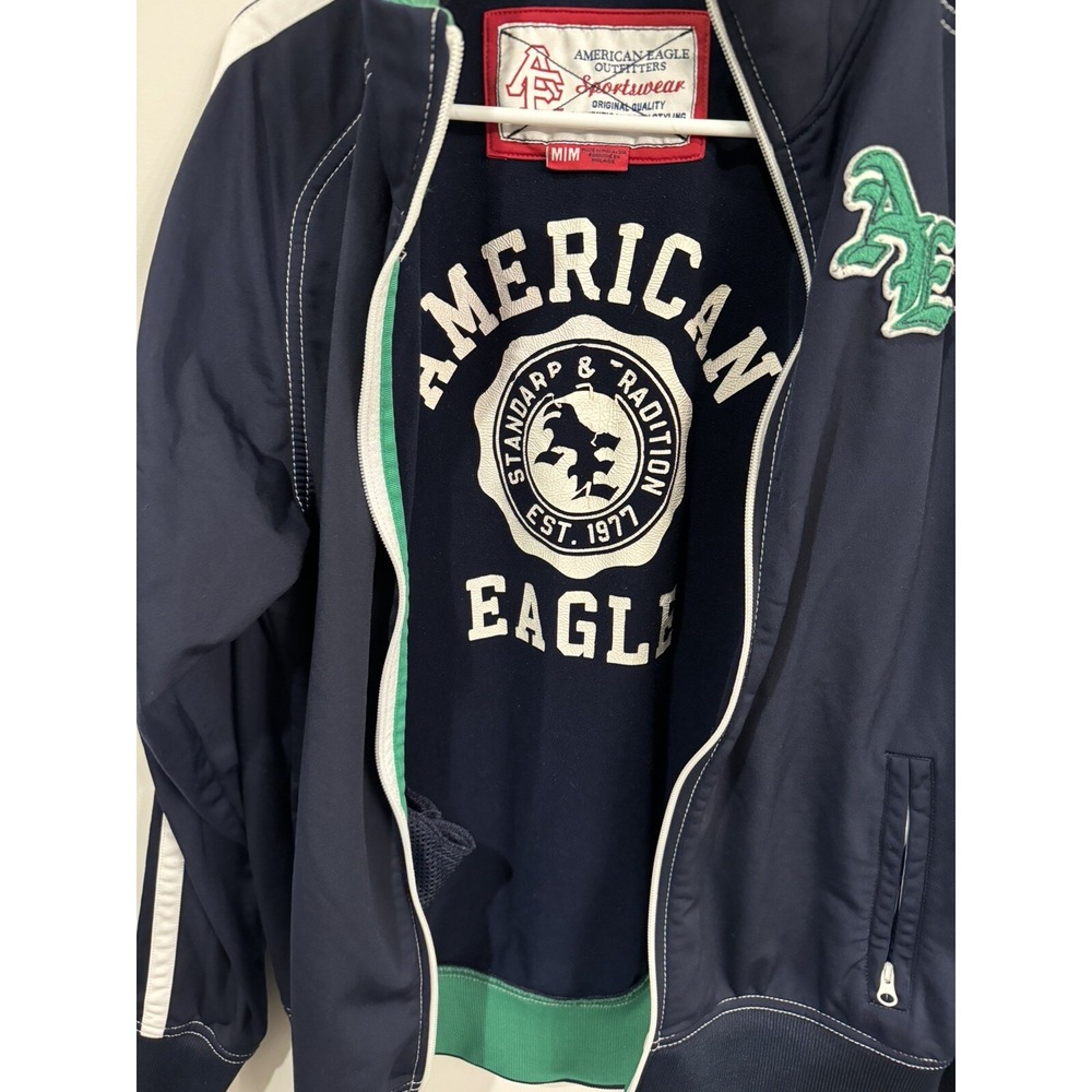 American Eagle Sportswear Mens M Long Sleeve Full Zip Varsity Track Jacket - Picture 3 of 4
